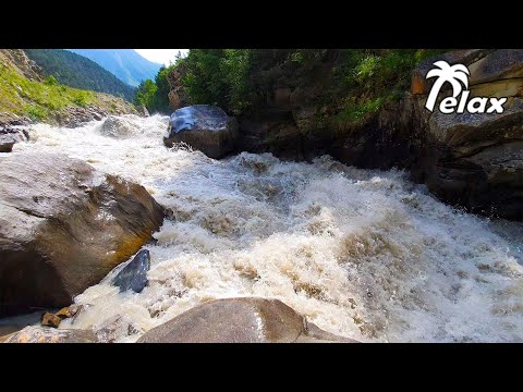 Видео: Шум очень бурной горной реки - Релакс 12 часов