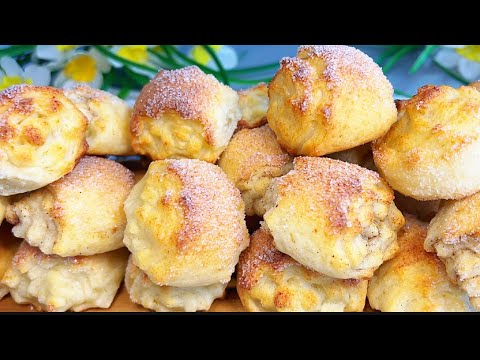 Видео: Стакан Творога и 5 минут!Таких в Магазине не Купишь!Легкий рецепт творожного печенье с начинкой!