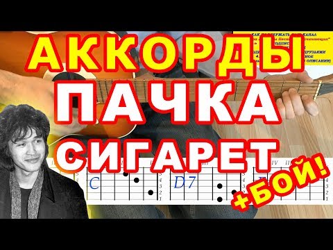 Видео: Пачка сигарет | Аккорды + Бой | Цой Кино | Разбор песни на гитаре видео