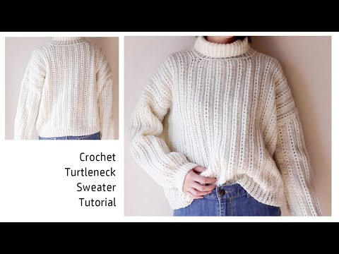 Видео: Мастер-класс по вязанию водолазки крючком / Легкий и пушистый