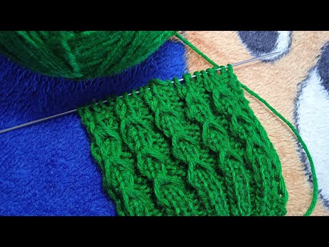 Видео: Dense, voluminous pattern for hats and sweaters.Плотный, объемный узор для шапочек,свитеров.