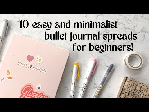Видео: 10 минималистских идей разворота Bullet Journal для начинающих | Полезные советы для начинающих