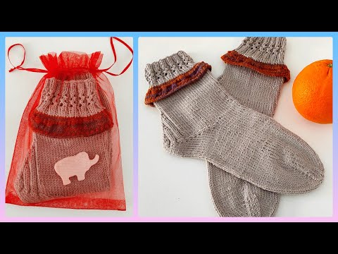 Видео: 💯 Простые носки спицами/ ❓🧦 Как связать носки просто/ Носочки с каймой
