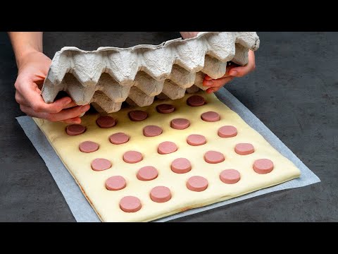 Видео: Вы будете в восторге от этого трюка! Вкусная закуска из слоёного теста и сосисок