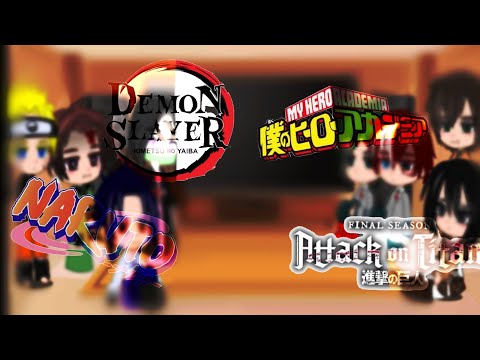 Видео: °Реакция разных аниме друг на друга[1/4]•КРД,МГА, АОТ, НАРУТО°