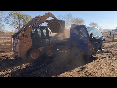 Видео: Чистка загона мини погрузчиком