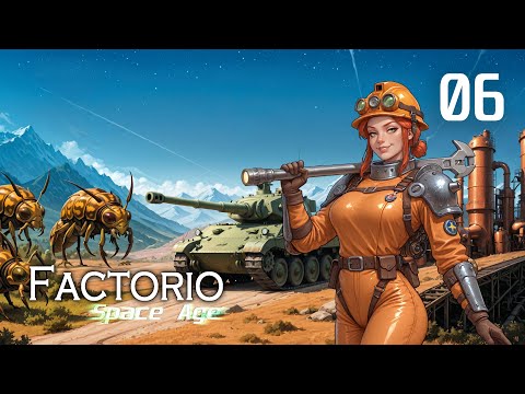 Видео: Factorio space age #06 Желтые банки, дроны, танк и завершение кольца обороны