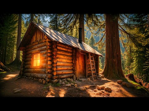 Видео: НОЧЬ В ЛЕСНОЙ ИЗБЕ БЕЗ УДОБСТВ: Вода из Реки, Дровяная Печь, Готовка и Костер под Пение Птиц!