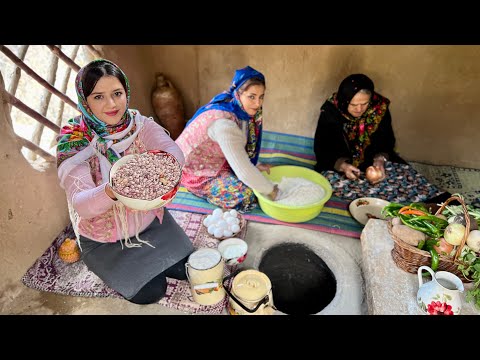 Видео: Повседневная жизнь деревни ИРАН! Тушеная фасоль и выпечка местного хлеба в тандыре