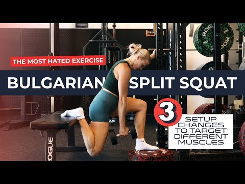 Видео: Болгарские сплит-приседания: с упором на ягодичные мышцы против квадрицепсов | 3 совета по техник...