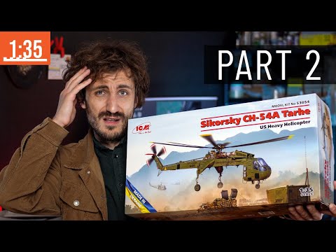 Видео: Кабина крупнейшей модели вертолета "Sikorsky CH-54" ICM 1:35