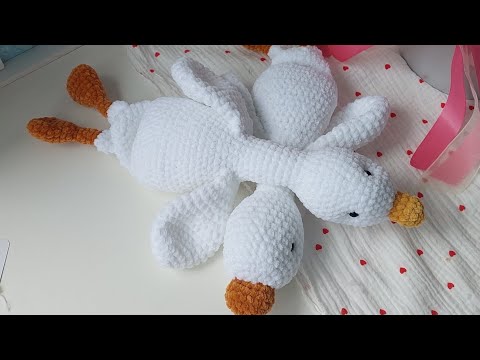 Видео: Мастер-класс на игрушку Гусь. Я вяжу из тонкого плюша Himalaya dolphin fine,  рост 40 см