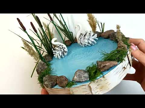 Видео: ЛЕБЕДИ из шишек-поделка