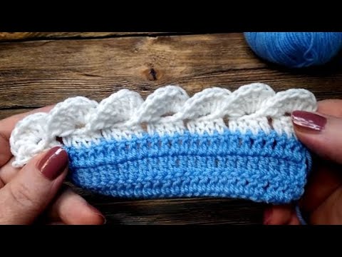 Видео: Красивая обвязка крючком   Обьемная кайма. Beautiful crochet trim Volumetric border.