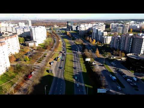 Видео: Полёт над проспектами Клецкова и Румлёвский г.Гродно