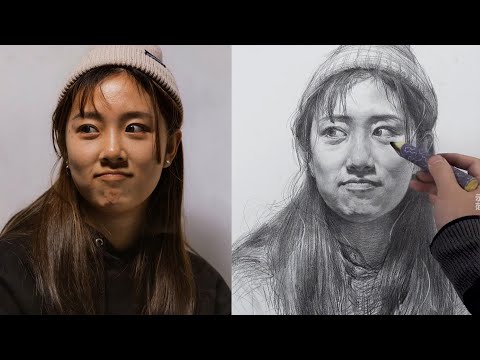 Видео: Рисуем портрет девушки карандашом.