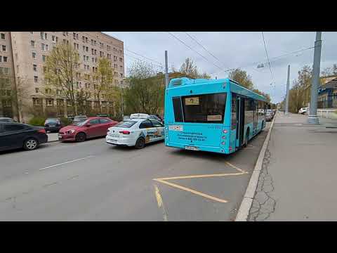 Видео: 6-ка навстречу по Курчатова?! Автобус "2414 по 9" в СПб 14-*: МАЗ-203.047 2414 по №9 (06.05.24)