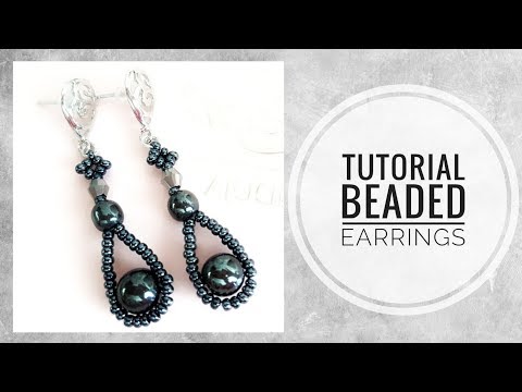 Видео: #МК - Серьги из бисера и гематитовых бусин | Earrings from beads and hematite beads