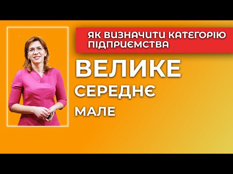 Видео: ВЕЛИКЕ. МАЛЕ. СЕРЕДНЄ. ЯК ВИЗНАЧИТИ КАТЕГОРІЮ ПІДПРИЄМСТВА