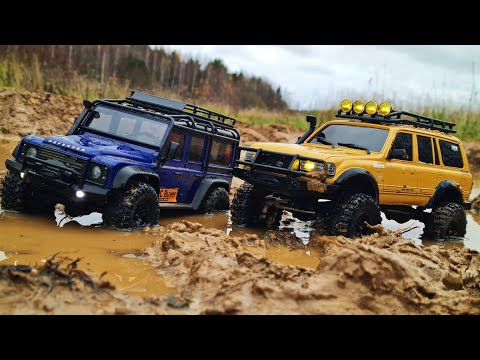 Видео: Битва века! ... Traxxas TRX-4M против FMS FCX18 на бездорожье. RC OFFroad 4x4