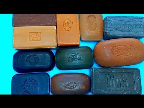 Видео: ASMR cutting dry tar soap.carving soap.резка сухого дегтярного мыло.