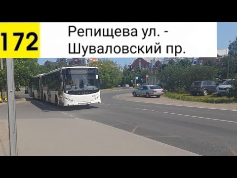 Видео: Автобус 172. Репищева ул. - Шуваловский пр.