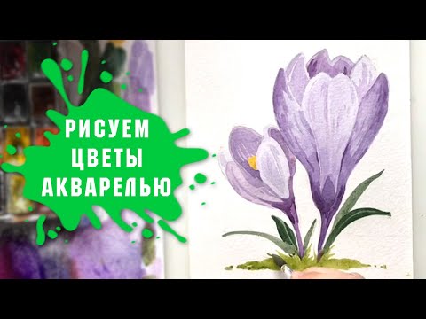 Видео: Урок - Рисуем Цветы Акварелью За 20 Минут!