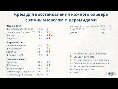 Видео: Крем для восстановления кожного барьера с яичным маслом