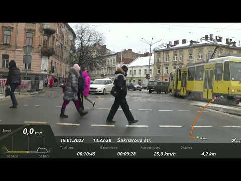 Видео: [22-01] Вулицями Львова на авто: Наукова - Центр - Хмельницького