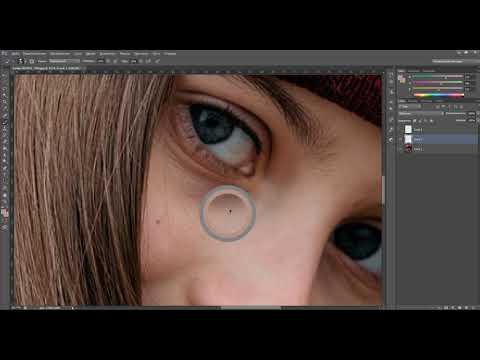 Видео: Убрать синяки под глазами в фотошопе
