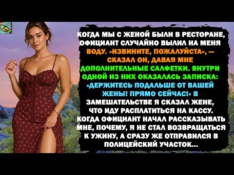 Видео: Жена предложила романтический ужин… он обернулся кошмаром, когда официант подсунул мне эту записку.