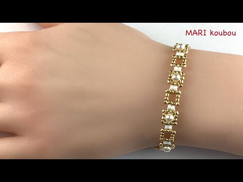 Видео: Тонкий браслет с квадратным мотивом