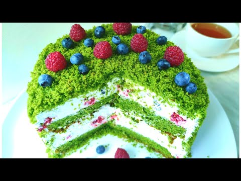 Видео: ТОРТ ИЗ ШПИНАТА /Невероятно красивый торт/ Зеленый бисквит/ Green Cake/Natural colouring