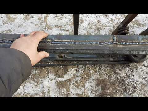 Видео: Подпружиненная склизовая подвеска мотобуксировщика