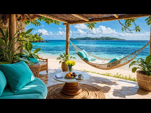 Видео: 🏝️ Прибрежный покой с кофе и джазом | Нежная музыка, звуки океана и вид на пляж