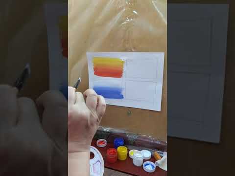 Видео: " Цветовая растяжка"- основа работы гуашью