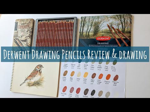 Видео: Набор цветных карандашей Derwent Drawing из 24 штук: образцы, обзор, сравнение и покадровая съёмка