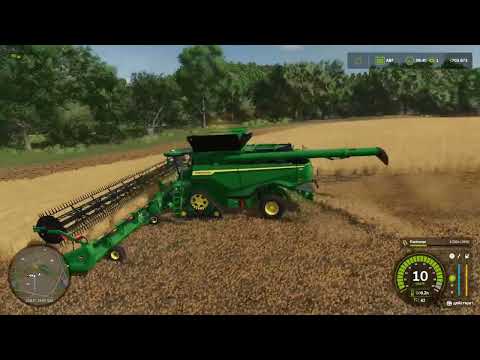 Видео: Farming Simulator 25 Без комментариев Уборка пшеницы на комбайне  John Deere X9 1100