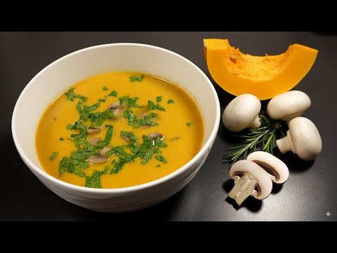 Видео: Бархатный Тыквенный Суп с Грибами и Ноткой Розмарина**