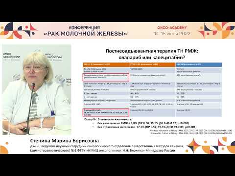 Видео: Что нового в адъювантной терапии BRCA ассоциированного РМЖ. Стенина М. Б.