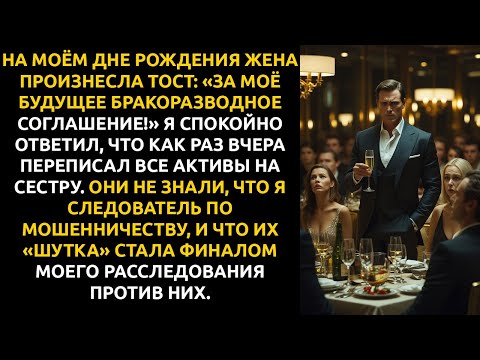 Видео: ЖЕНА произнесла тост ЗА НАШ РАЗВОД. Я ответил: «Забавно, я как раз вчера всё переписал на сестру».