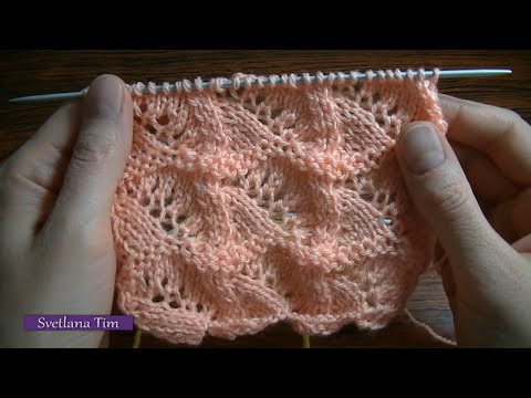Видео: МК Видеоурок Вязание на спицах + схема. Вяжем АЖУРНЫЙ УЗОР - всегда тренд сезона. Мастер Класс № 221
