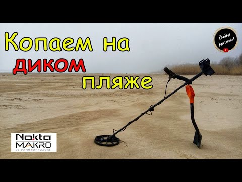 Видео: По дикому пляжу с Nokta Simplex. Тест золотой монеты.