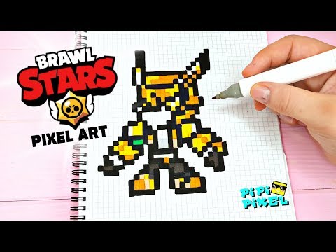 Видео: ЗОЛОТОЙ ВОРОН  МЕХА КРОУ из ИГРЫ BRAWL STARS РИСУНКИ ПО КЛЕТОЧКАМ -PIXEL ART