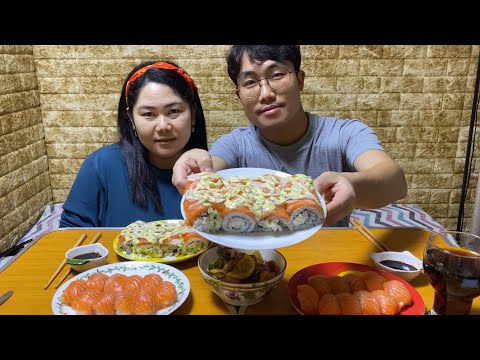 Видео: Мукбанг/Муж кореец приготовил роллы🤤/Когда и как появился мукбанг/