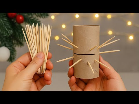 Видео: 😍🎄 Невероятная идея для поделки своими руками из рулонов туалетной бумаги и зубочисток!