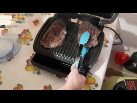 Видео: Готовим стейк на Tefal OptiGrill Elite GC750D30
