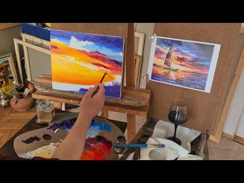 Видео: Рисуване с Диян Димитров - "Морски пейзаж" - Masters Art Class гр.Варна