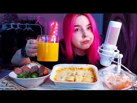 Видео: Лазанья мукбанг/болталка/еда на камеру/mukbang