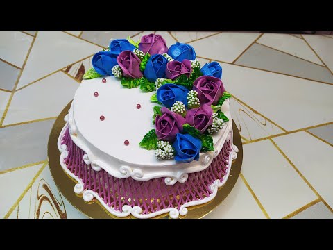 Видео: Торт с бутонами роз. Учимся делать висячую сеточку!